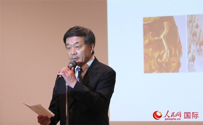 主辦方代表、富士美術(shù)館館長(zhǎng)五木田聰致辭。（人民網(wǎng) 許可攝）