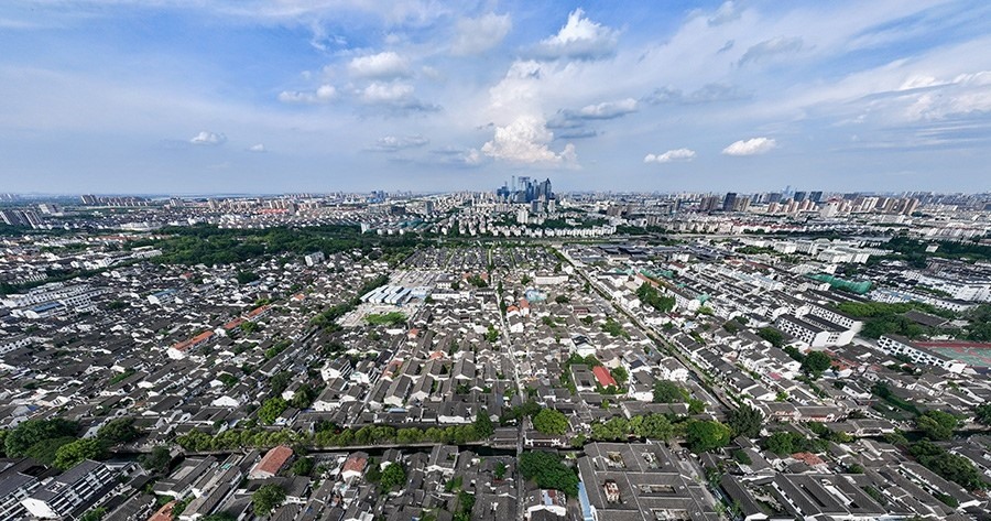 2023年7月3日拍攝的蘇州平江歷史文化街區(qū)（無(wú)人機(jī)照片）。新華社記者 李博 攝