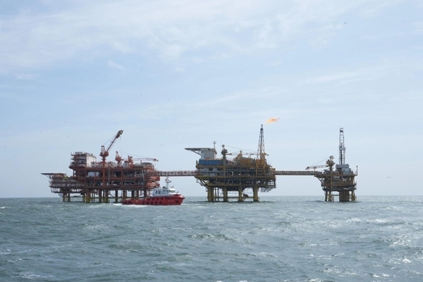 墾利6-1油田海上施工現(xiàn)場。受訪者供圖