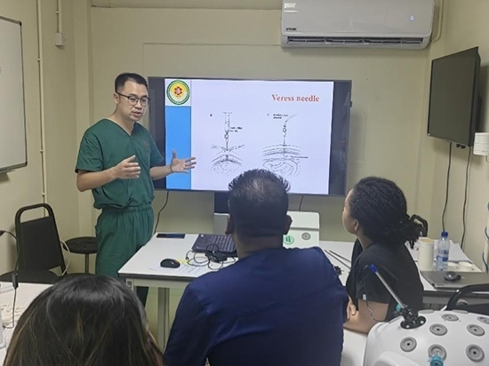 培訓(xùn)現(xiàn)場(chǎng)。第18期援圭亞那醫(yī)療隊(duì)供圖