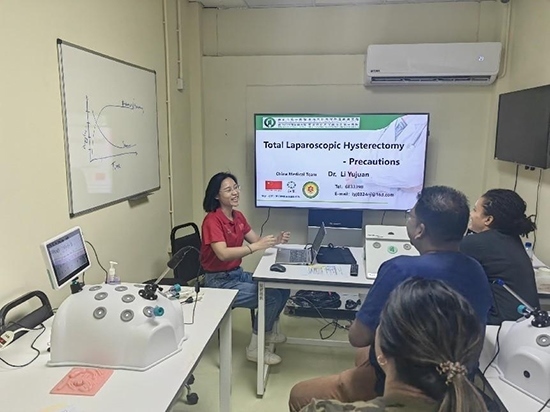 培訓(xùn)現(xiàn)場(chǎng)。第18期援圭亞那醫(yī)療隊(duì)供圖