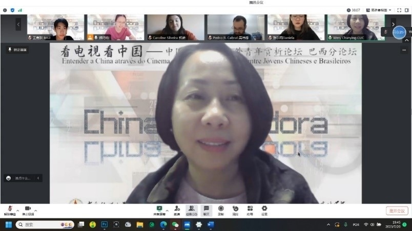 中國傳媒大學(xué)外國語言文化學(xué)院院長文春英教授。 論壇截圖