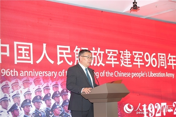 蒙古國(guó)國(guó)防部副部長(zhǎng)瑪格奈致辭。人民網(wǎng)記者 霍文攝J