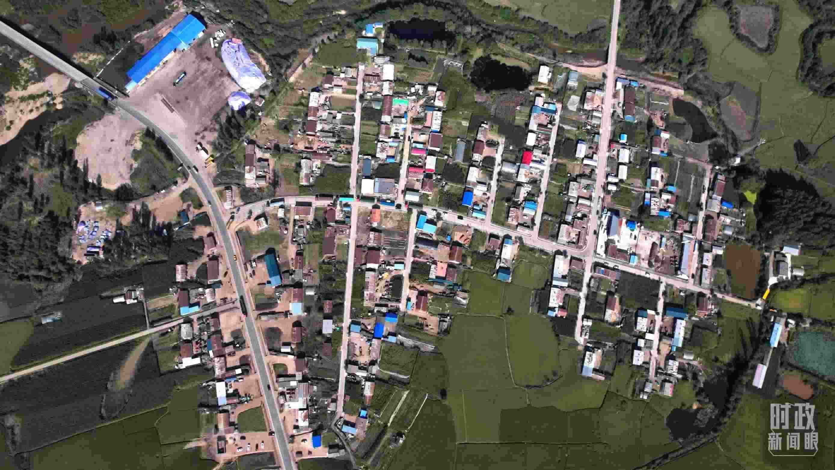 △9月7日，龍王廟村航拍。（總臺國廣記者李晉拍攝）