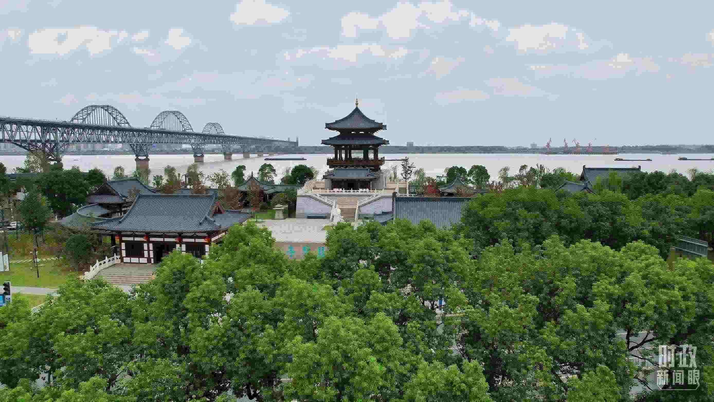 △長(zhǎng)江國(guó)家文化公園九江城區(qū)段。（總臺(tái)記者劉陽(yáng)拍攝）