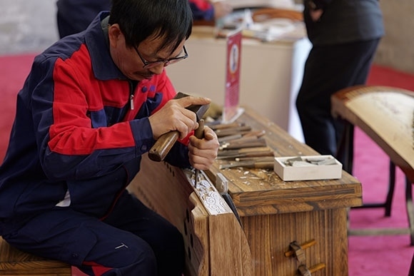蘭考古箏制作展示。中央音樂(lè)學(xué)院供圖