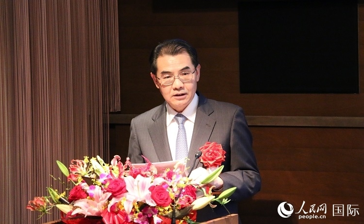 中國駐日本大使吳江浩發(fā)表致辭。人民網 許可攝