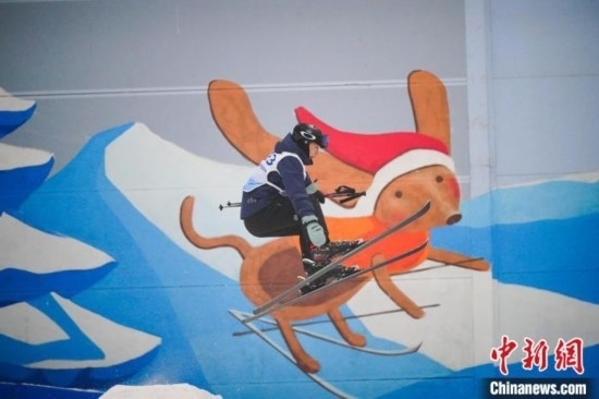 12月22日，云南省第一屆冬季運動會在昆明開幕。圖為選手在公開組男子自由式滑雪雪上技巧比賽中。中新社記者 劉冉陽 攝
