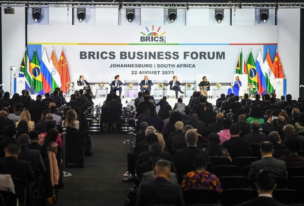這是8月22日在南非約翰內(nèi)斯堡拍攝的金磚國(guó)家工商論壇現(xiàn)場(chǎng)。新華社記者李亞輝攝