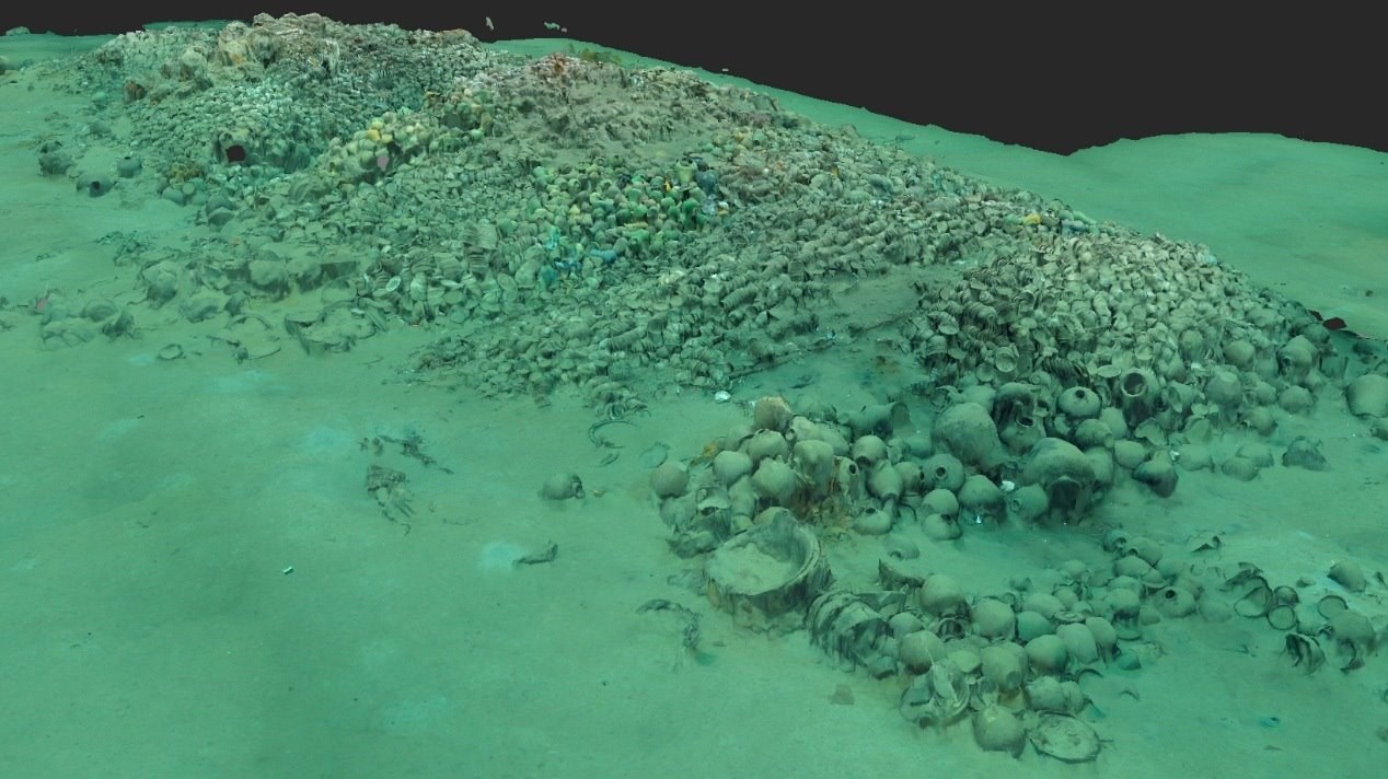 南海西北陸坡一號沉船遺址核心區(qū)三維圖。國家文物局供圖