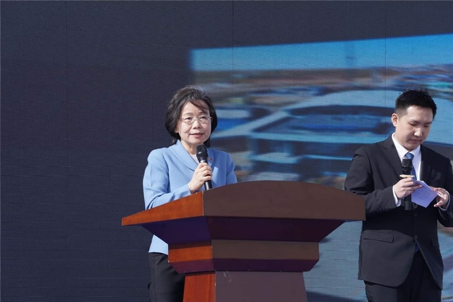 3月24日，沈敏娟大使致辭。駐蒙古使館供圖