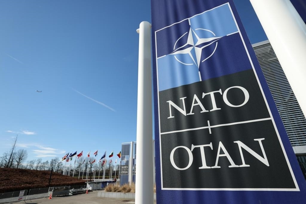 這是3月14日在比利時布魯塞爾拍攝的北約總部一角。新華社記者趙丁喆攝