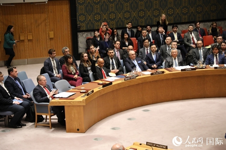 4月18日，安理會投票現(xiàn)場，12個成員投贊成票。 人民網(wǎng)記者 李志偉攝