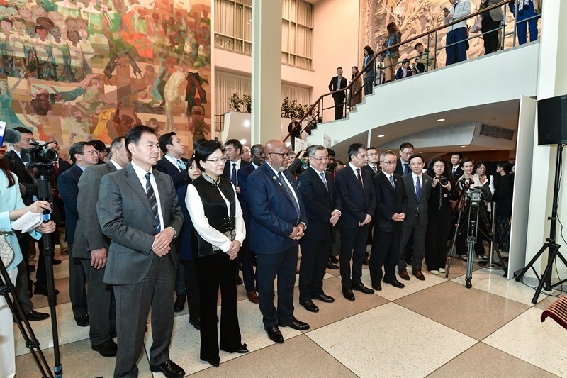 圖為“遇鑒漢字，和合共生”漢字展活動現(xiàn)場。（主辦方供圖）