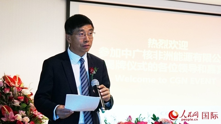 國家電網公司非洲辦事處主任汪文安致辭。人民網 劉暢攝