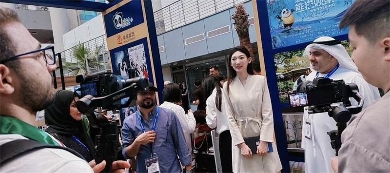 中國聯(lián)合展臺(tái)引發(fā)阿拉伯媒體關(guān)注。主辦方供圖