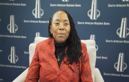 南非儲備銀行副行長、審慎監(jiān)管局首席執(zhí)行官芬迪?查齊巴納視頻發(fā)言。（中國建設銀行約翰內斯堡分行供圖）