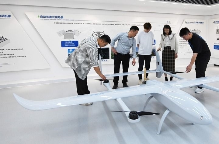 這是中科安飛（合肥）科技有限公司生產(chǎn)的無人機(jī)產(chǎn)品。（2024年5月16日攝）新華社發(fā)（郭如琦 攝）