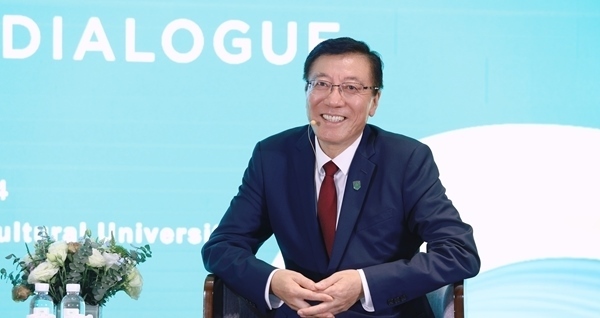 孫其信在2024世界農(nóng)業(yè)科技創(chuàng)新大會首場大咖對話上發(fā)言。中國農(nóng)業(yè)大學(xué)供圖