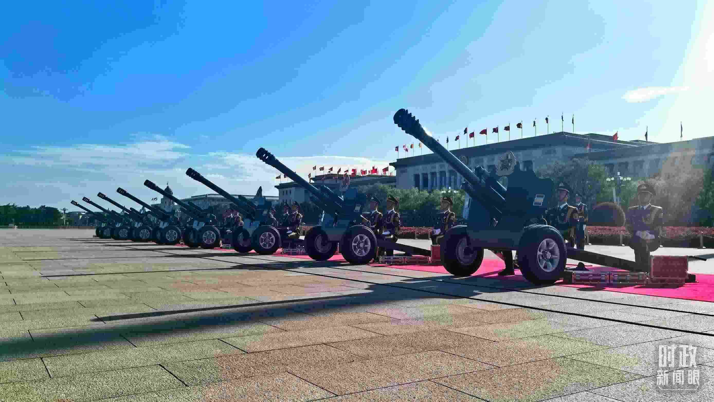 △天安門廣場的禮炮。（總臺央視記者王子杭拍攝）