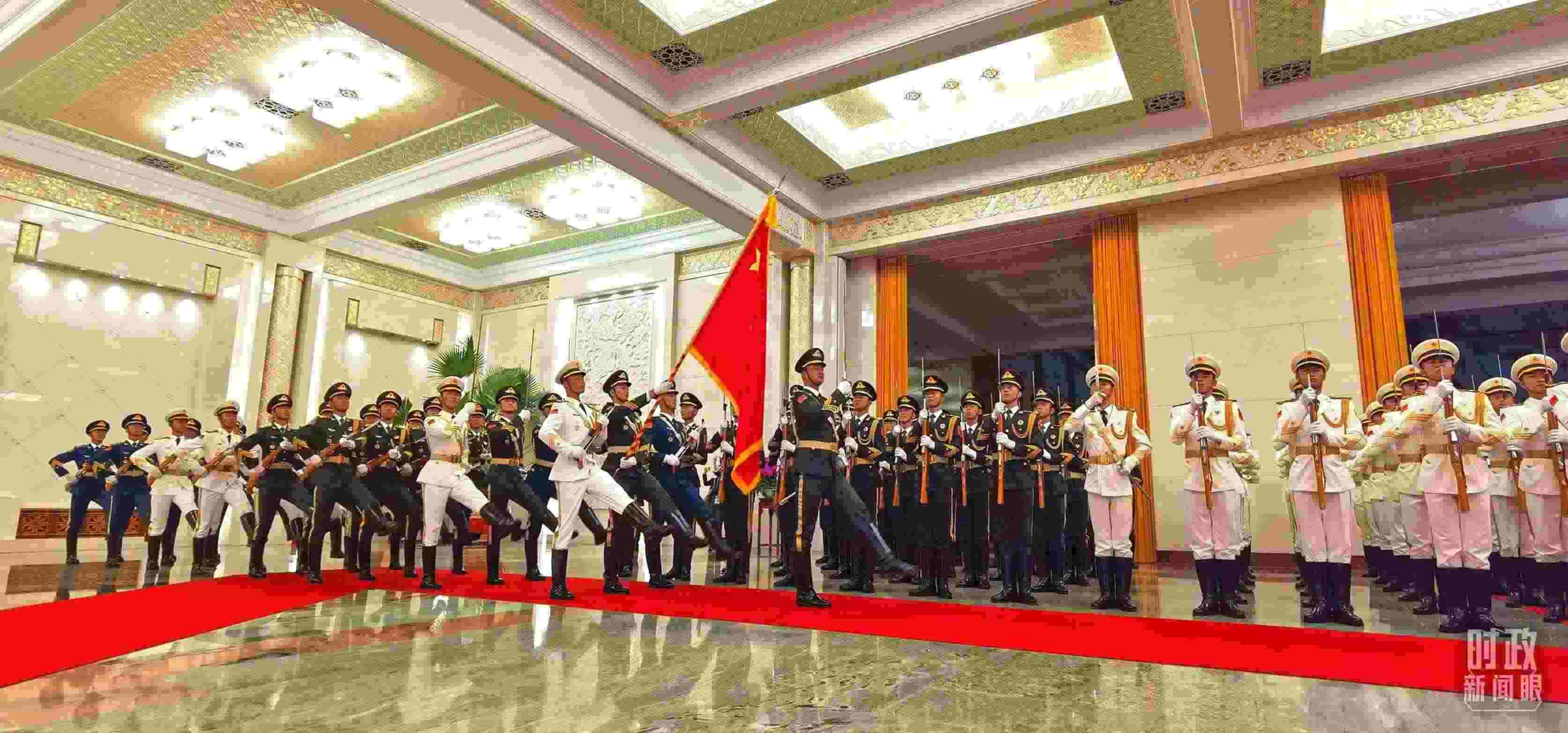 歡迎儀式上的儀仗隊(duì)。（總臺(tái)央視記者郭鴻拍攝）