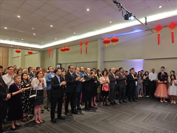 圖為招待會(huì)現(xiàn)場(chǎng)。 中國駐累西腓總領(lǐng)館供圖