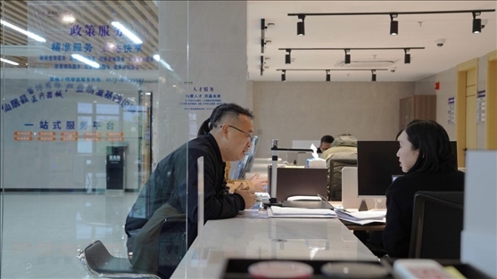 浙江省臺(tái)州市辦事群眾在政務(wù)服務(wù)中心咨詢業(yè)務(wù)辦理相關(guān)問題。圖片來源：人民網(wǎng)浙江頻道