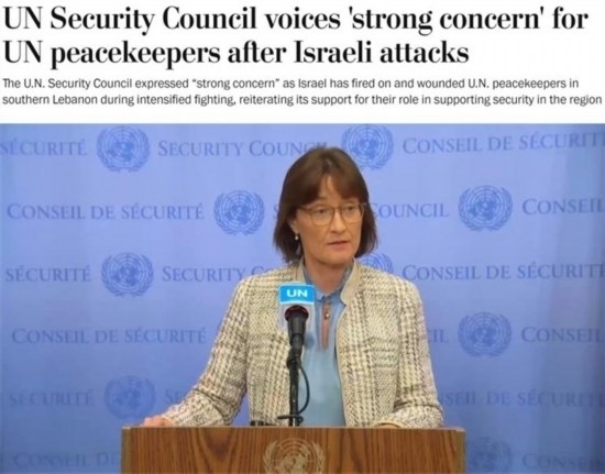 《華盛頓郵報(bào)》報(bào)道截圖（題圖為本月安理會(huì)輪值主席、瑞士常駐聯(lián)合國代表帕絲卡萊·貝里斯維爾）