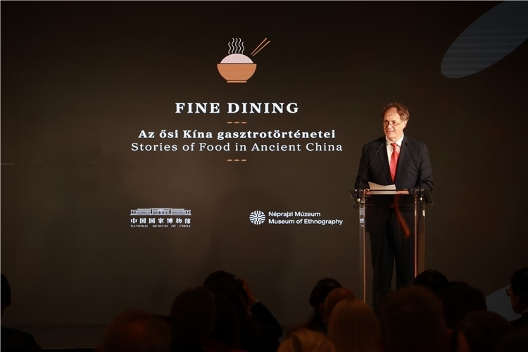 匈牙利文化和創(chuàng)新部副國務秘書喬鮑致辭。圖片由中國駐匈牙利大使館提供。