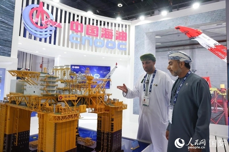 觀眾在中國海油展臺參觀。人民網(wǎng)記者 任皓宇攝