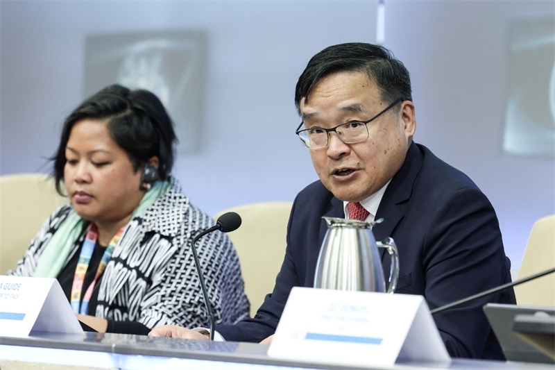 中國駐意大利大使賈桂德向與會者闡述全球發(fā)展倡議的深刻內(nèi)涵。主辦方供圖