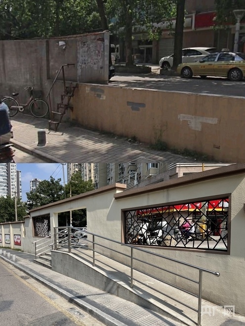 觀云路公眾參與示范街改造前后對(duì)比圖（央廣網(wǎng)發(fā) 王錫斐 制）