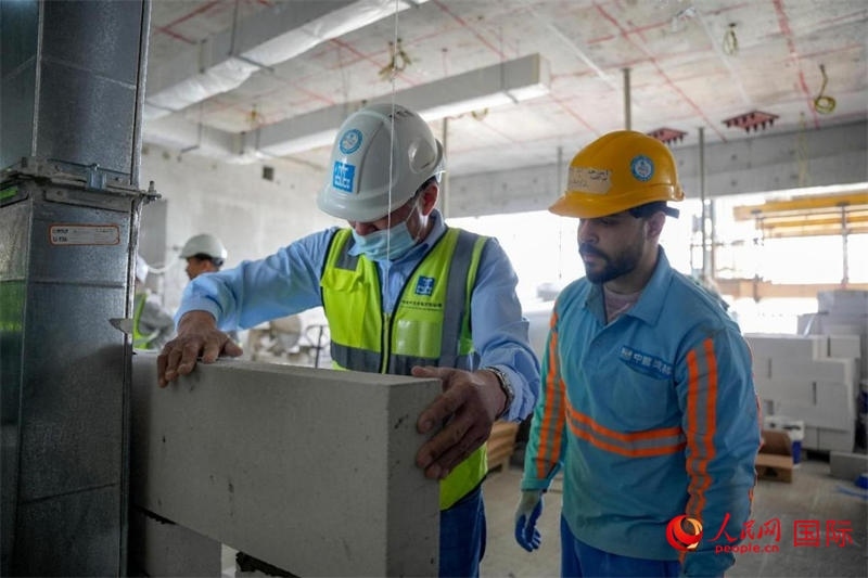 砌墻。人民網(wǎng)塔里克·易卜拉欣攝