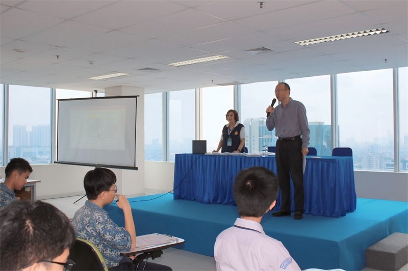 王思平參贊考前致辭。印尼雅加達(dá)華文教育協(xié)調(diào)機(jī)構(gòu)供圖