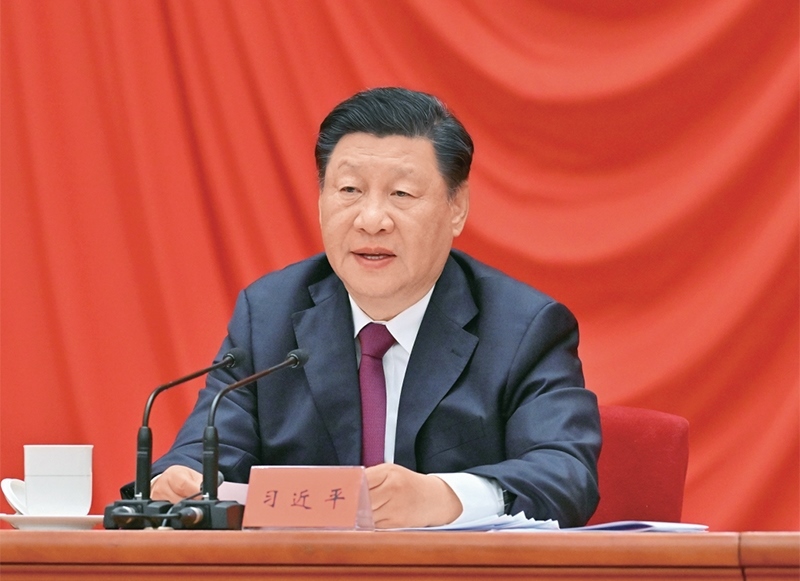 2022年5月10日，慶祝中國共產(chǎn)主義青年團(tuán)成立100周年大會(huì)在北京人民大會(huì)堂隆重舉行。中共中央總書記、國家主席、中央軍委主席習(xí)近平在大會(huì)上發(fā)表重要講話。 新華社記者 岳月偉/攝