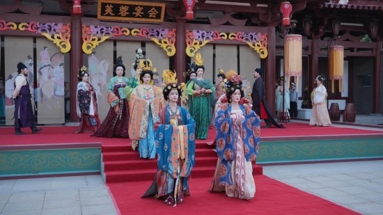 大唐芙蓉園舉辦的漢服展演活動。受訪者供圖