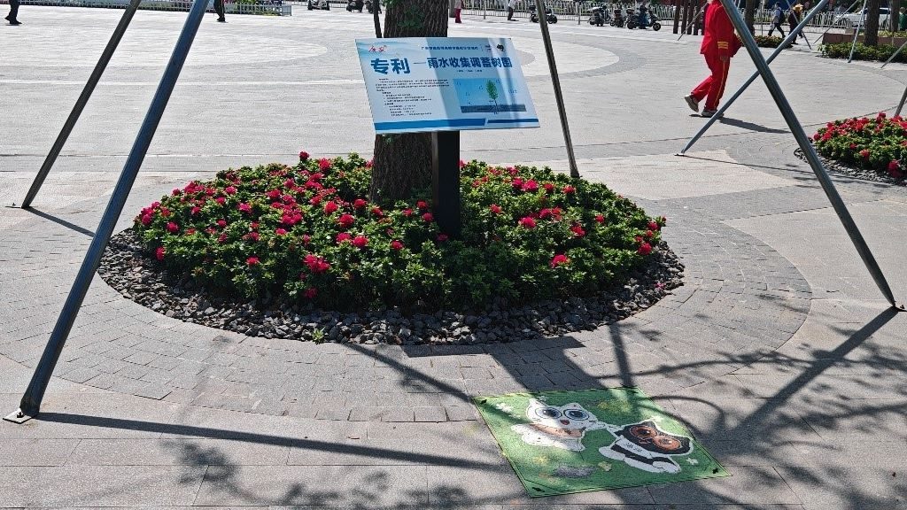 廣安“雨水收集調(diào)蓄樹池”，已在市內(nèi)公園落地運用。受訪者供圖