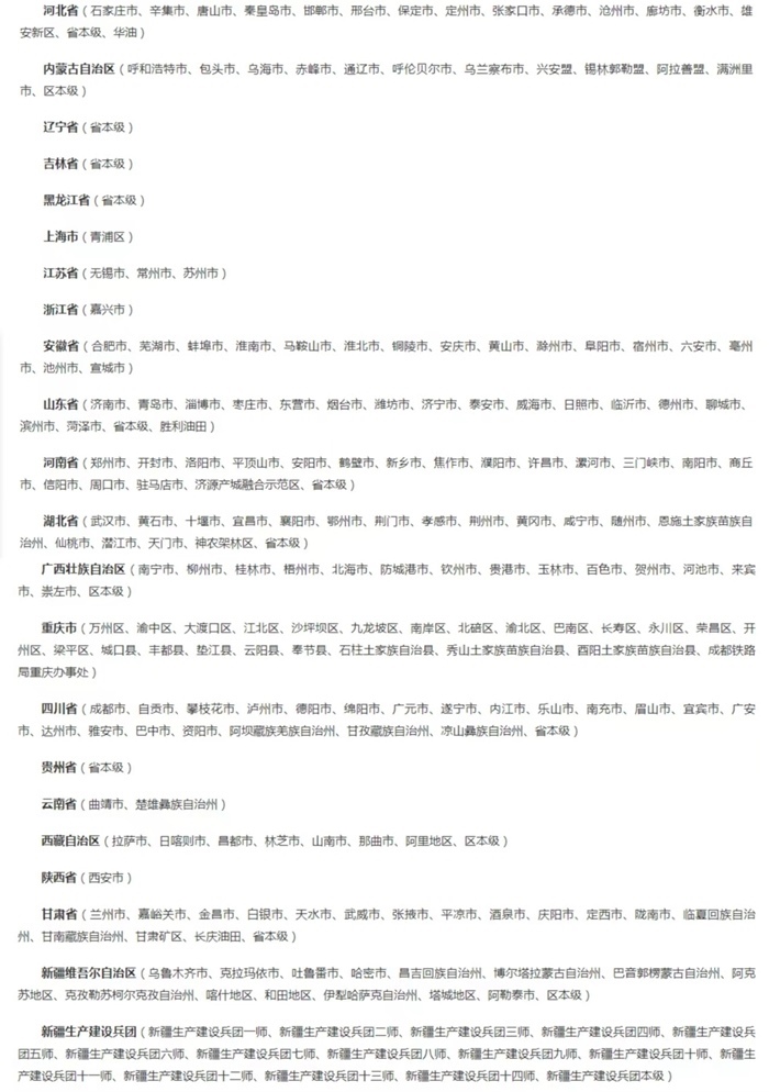 截至5月8日已開通醫(yī)保個(gè)賬跨省共濟(jì)的統(tǒng)籌區(qū)。（國(guó)家醫(yī)保局官網(wǎng)截圖）