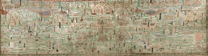 莫高窟第61窟內(nèi)的《五臺(tái)山圖》。