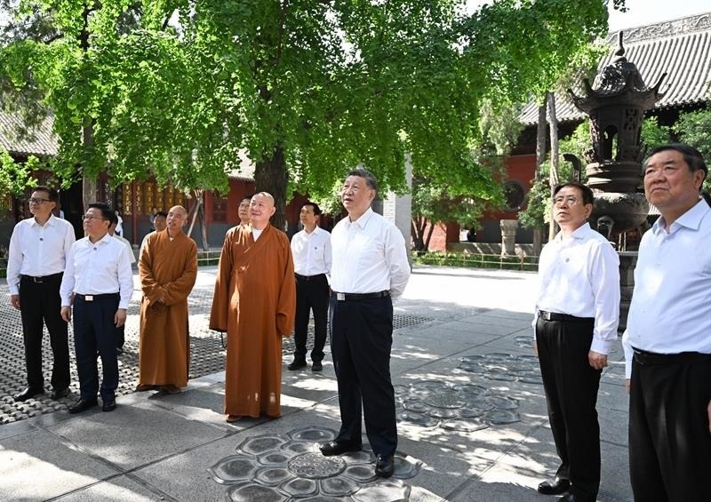 △2025年5月19日，習近平總書記在河南洛陽白馬寺考察。